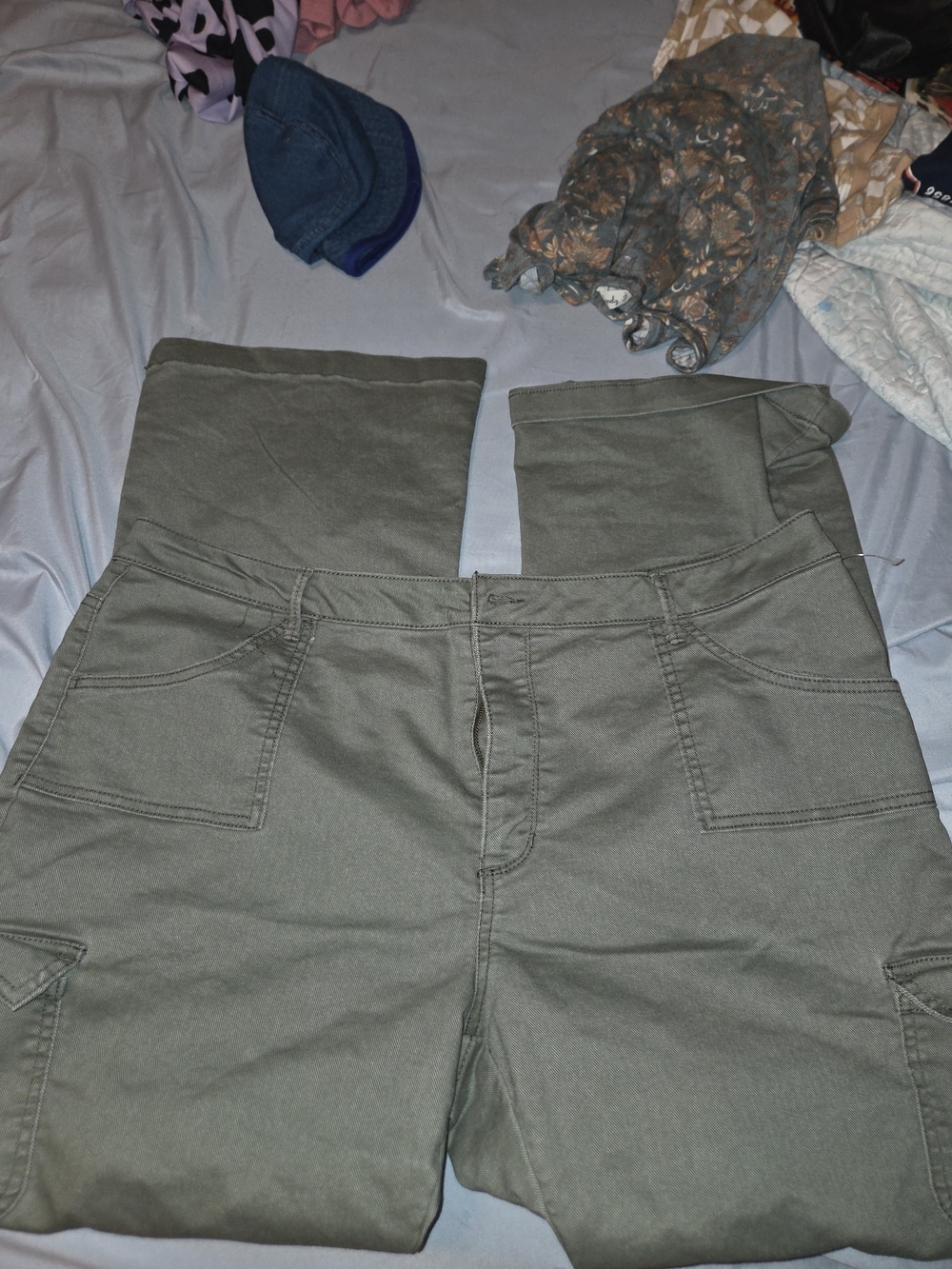 No Boundaries Olive Green Wide Leg Flare Jeans Juniors Size 21